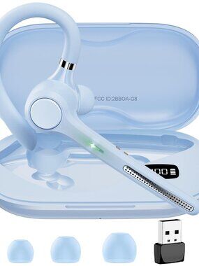 Bluetooth Headset V5.4, Bluetooth Earpiece with 500mAh Charging Case, 50H Talk T